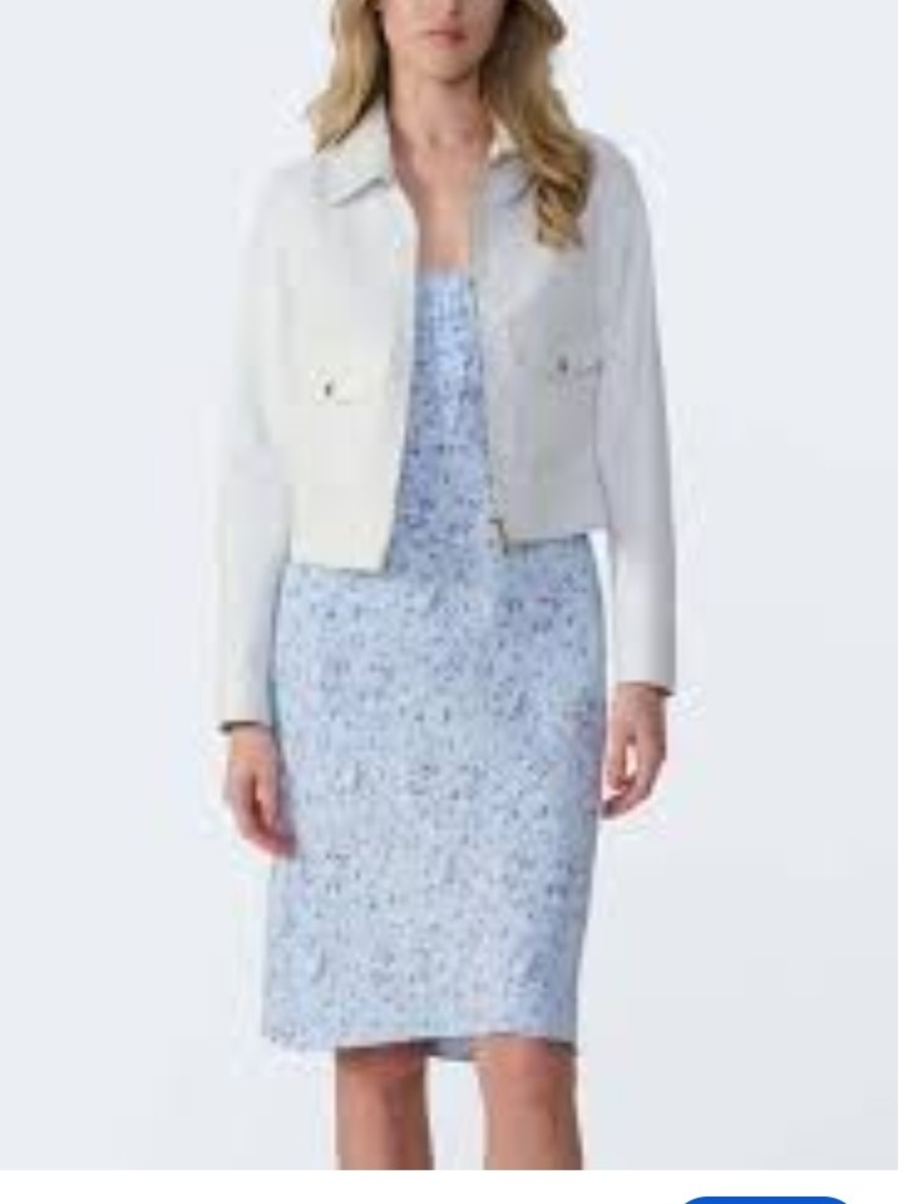 Furniq UK Women’s White Cropped Leather Jacket Sz XS NWT